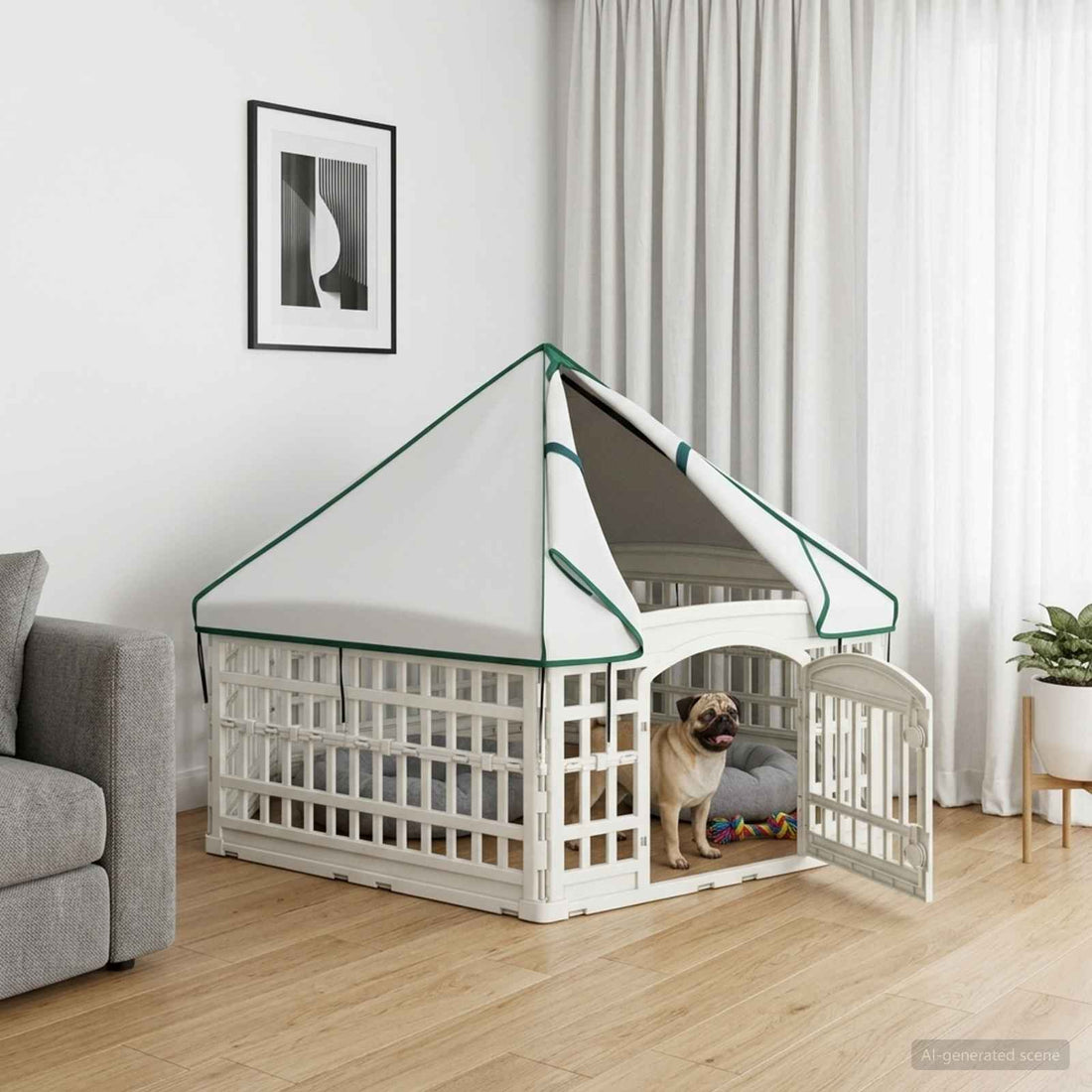 vidaXL Parque Infantil para Perros de 6 Paneles 177,5 x 154,5 x 112 cm