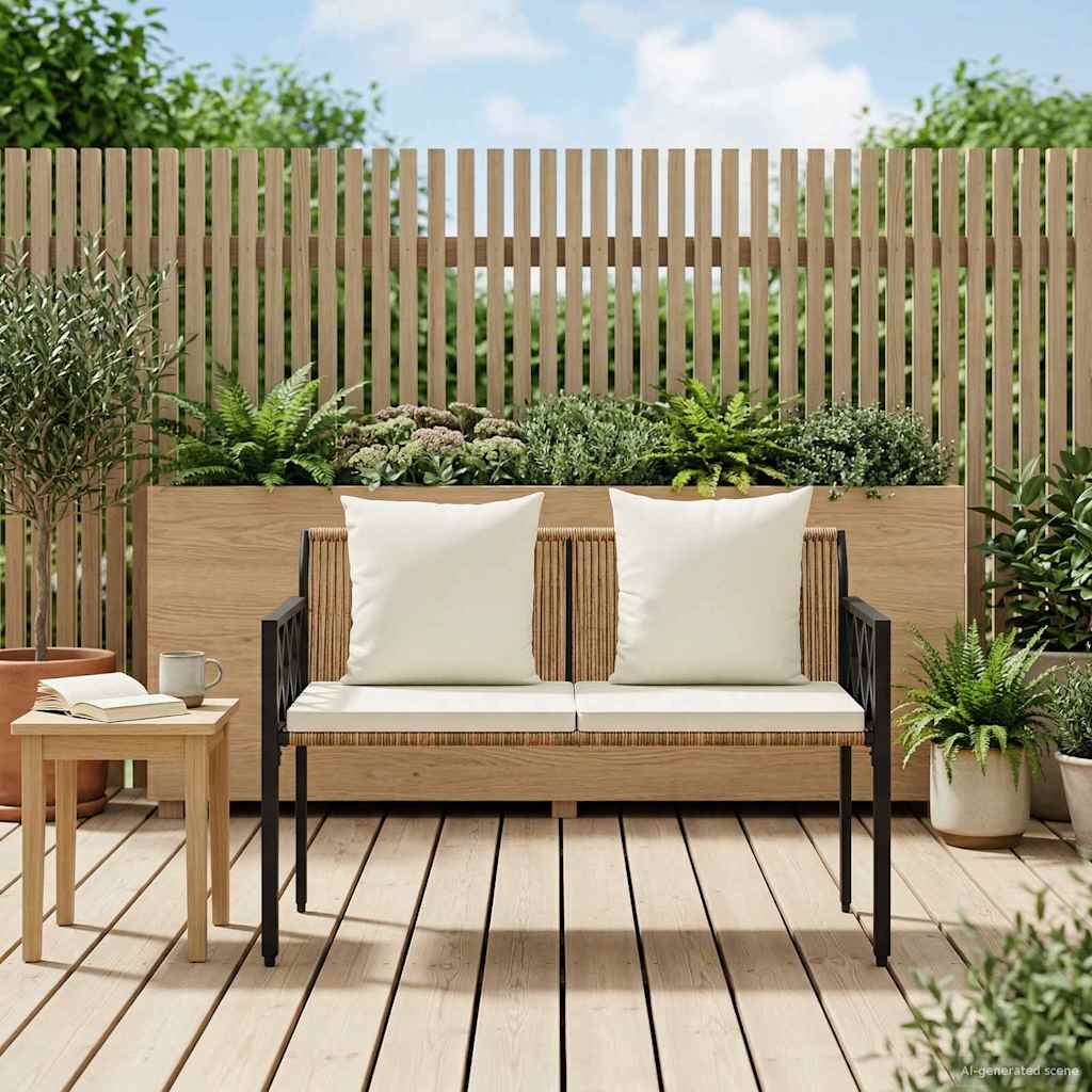vidaXL Bancos de exterior 2 -Seater 116 x 56 x 75 cm ratán sintético