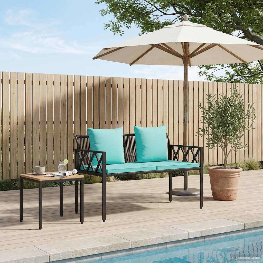 vidaXL Bancos de exterior 2 -Seater 116 x 56 x 75 cm ratán sintético