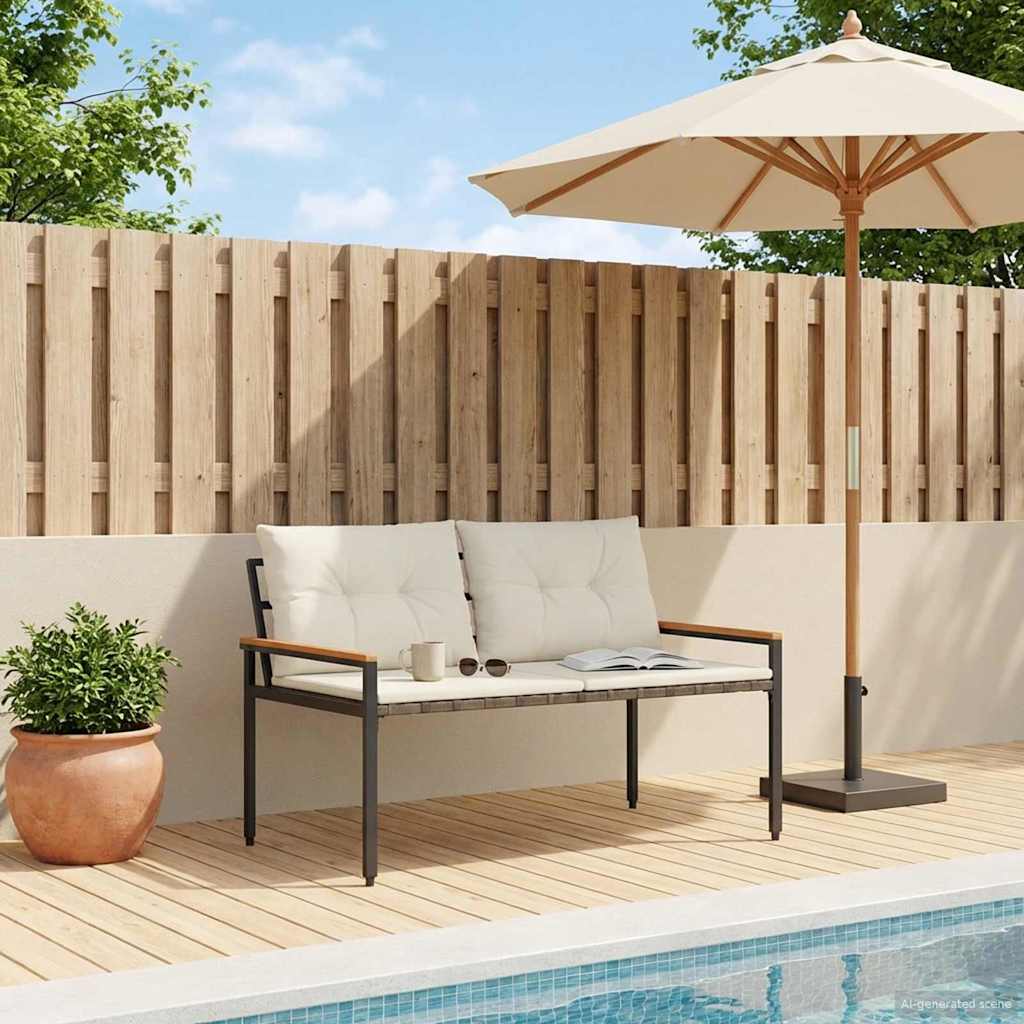 vidaXL Banco de exterior 2 -Seater 116 x 67,5 x 72 cm ratán sintético