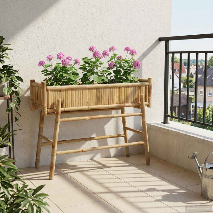 vidaXL Jardín Macetero Con Soporte Natural 100 x 38 x 74 cm Bambú