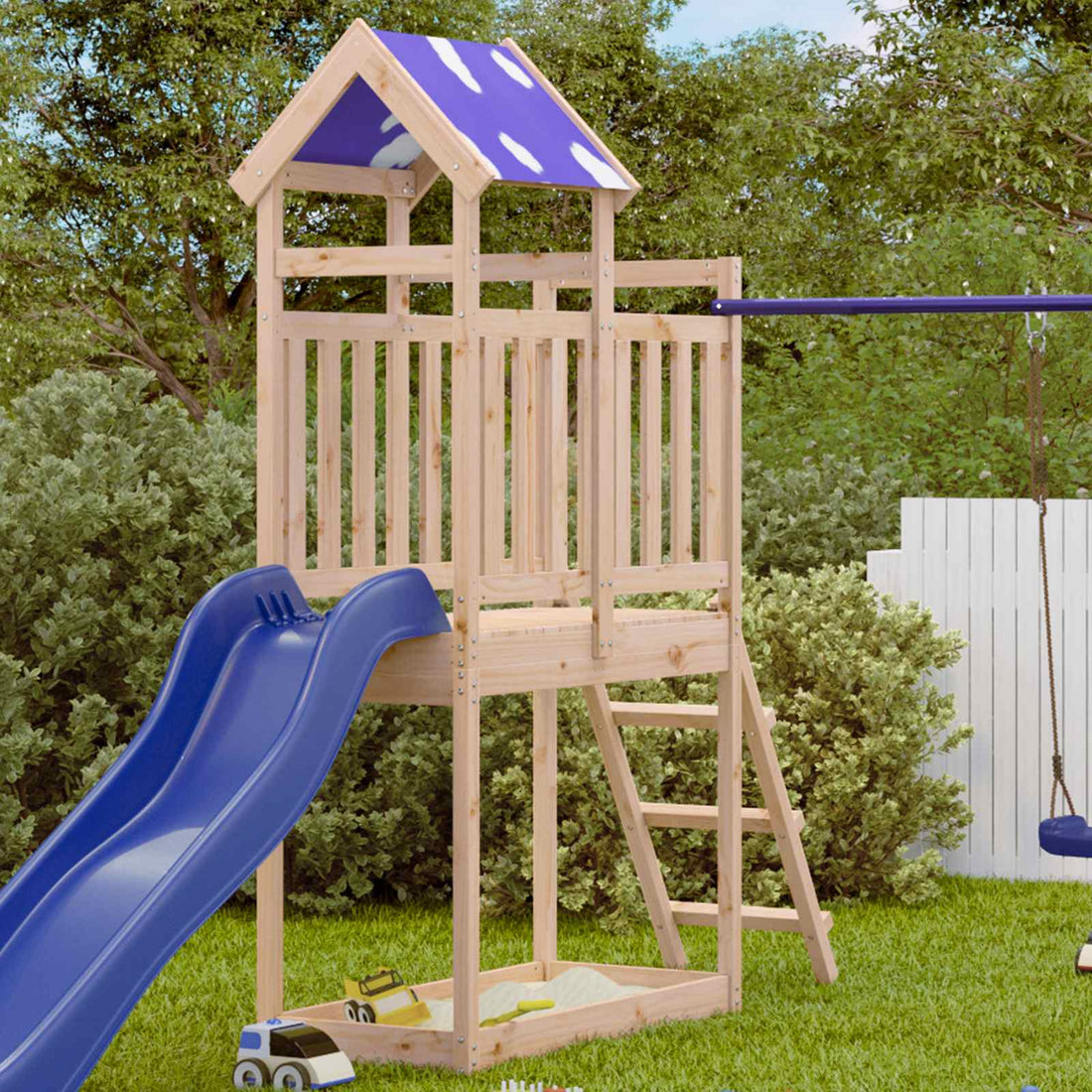 vidaXL Torre de Juego Marrón Madera de pino macizo