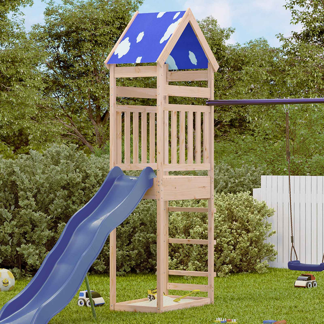 vidaXL Torre de Juego Marrón 52,5 x 85 x 265 cm Madera de pino macizo