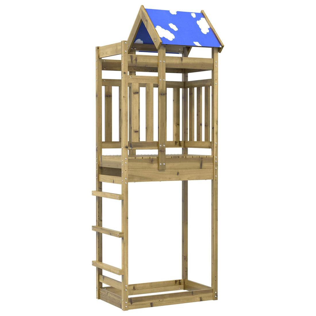vidaXL Torre de Juego Marrón Madera Sólida Impregnada