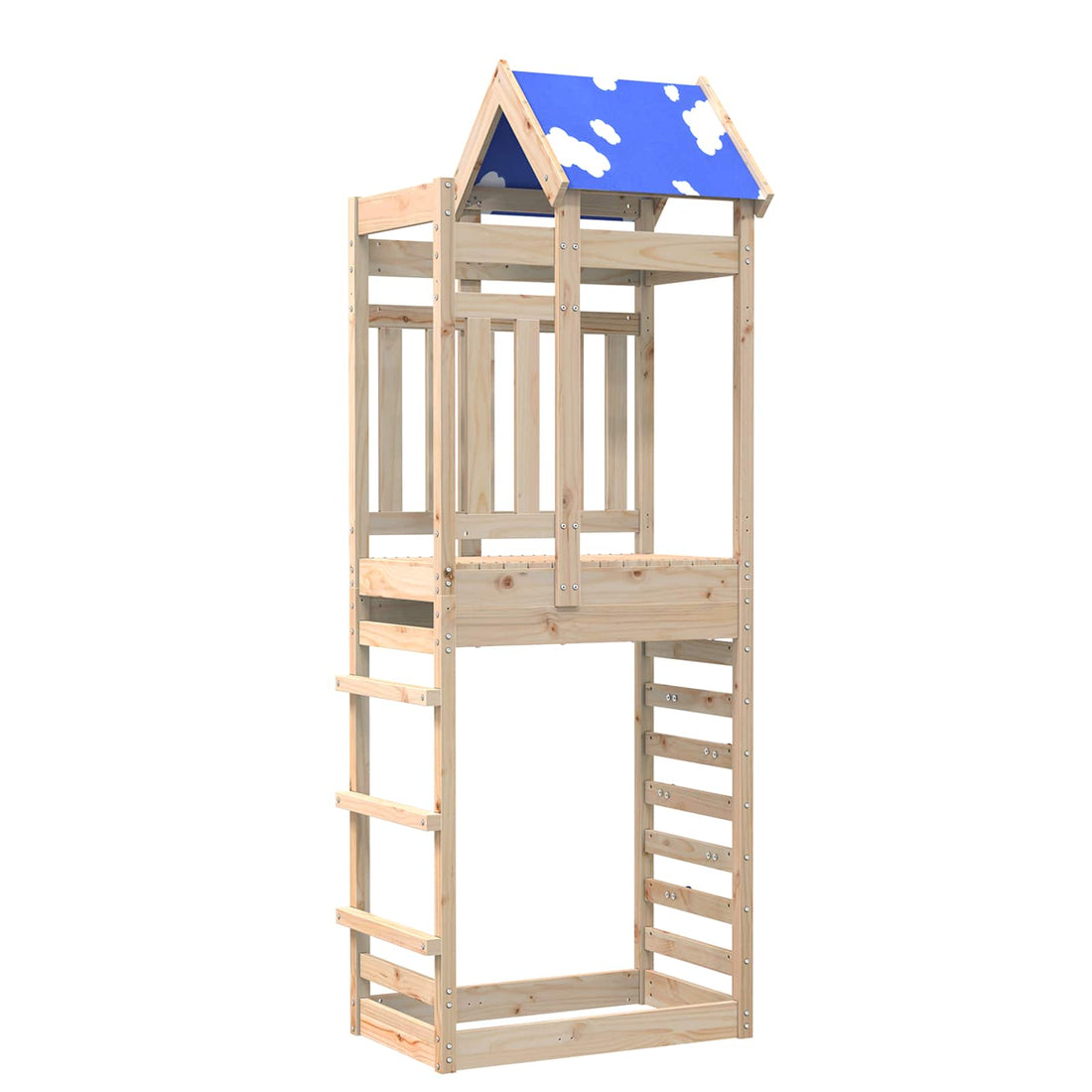 vidaXL Torre de Juego Marrón 85 x 52,5 x 239 cm Madera de pino macizo