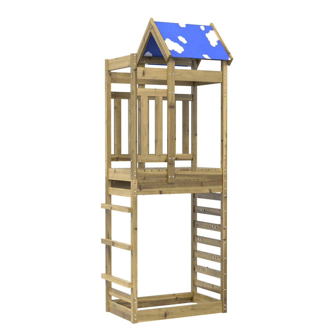 vidaXL Torre de Juego Marrón Madera Sólida Impregnada