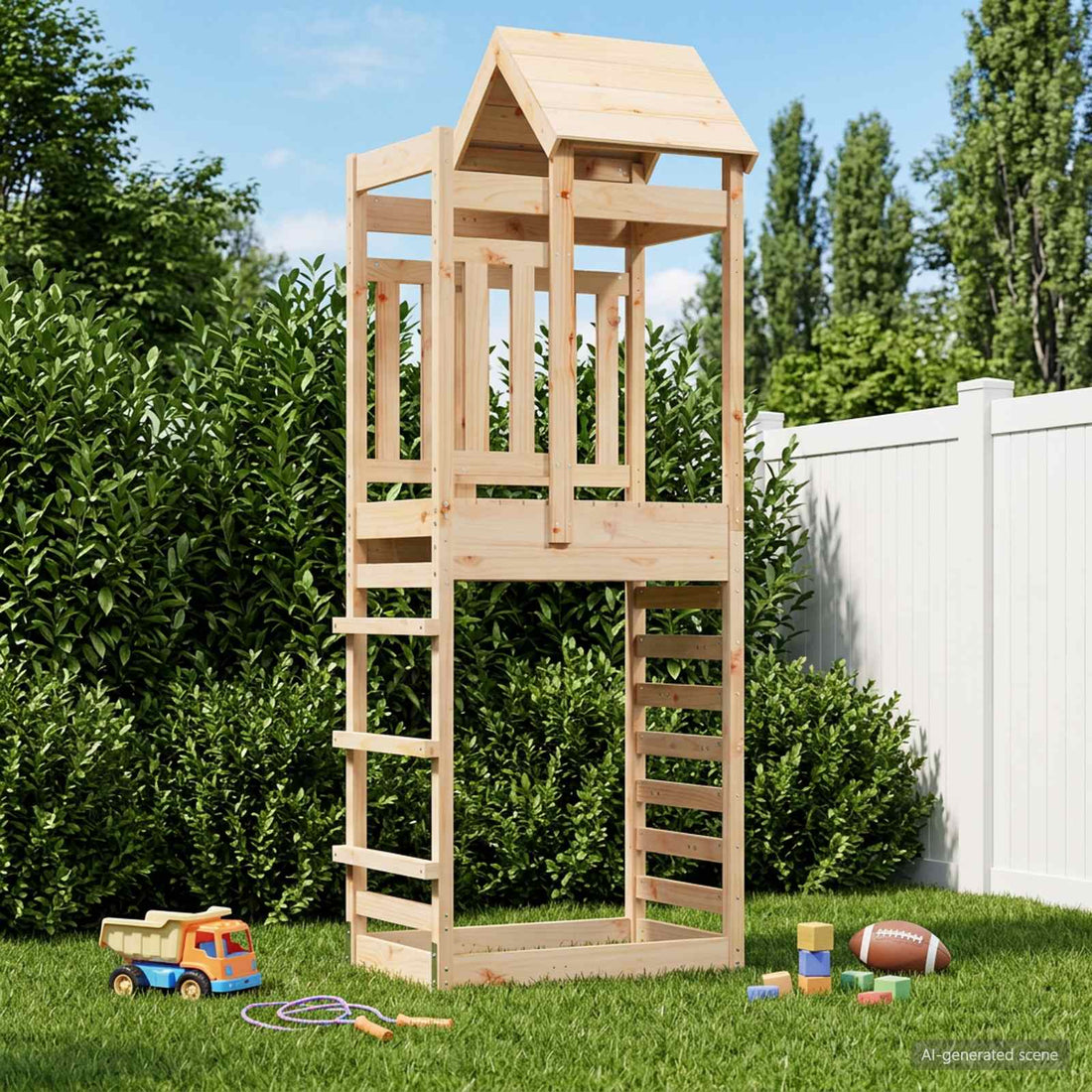 vidaXL Torre de Juego Marrón 52,5 x 85 x 238 cm Madera de pino macizo