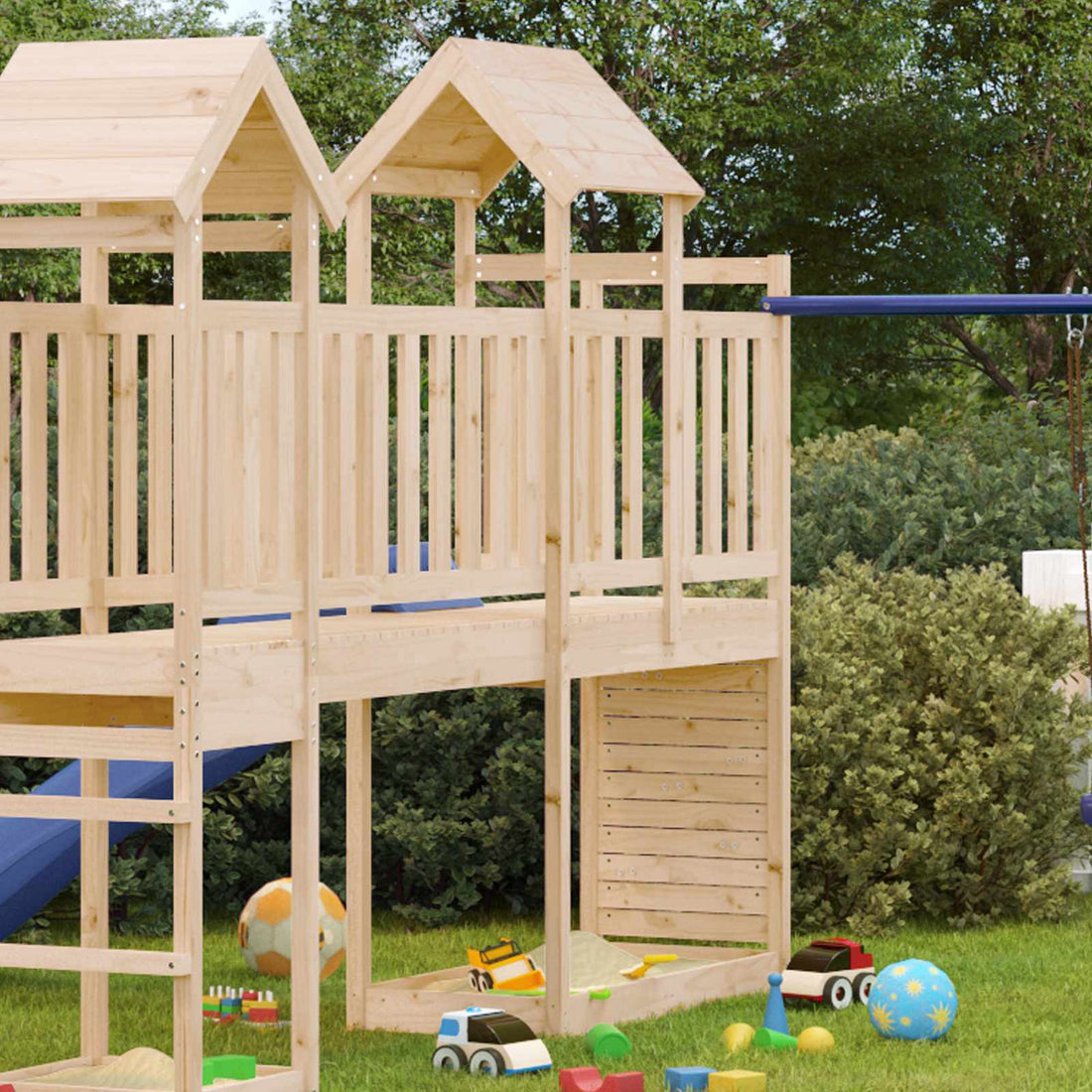 vidaXL Torre de Juego Marrón 53 x 110,5 x 214 cm Madera de pino macizo