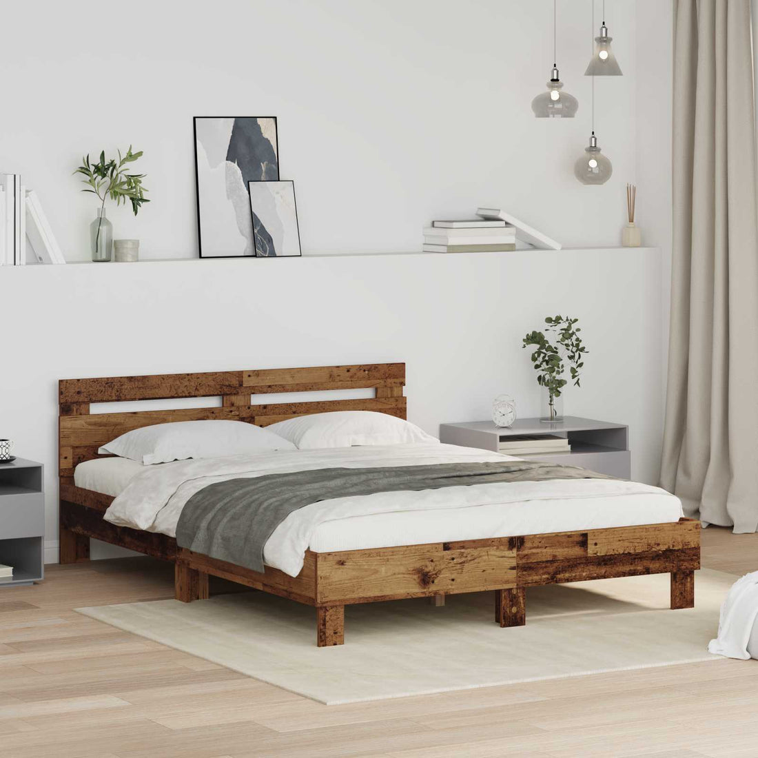 vidaXL Estructura de cama Madera vieja 120 x 200 cm