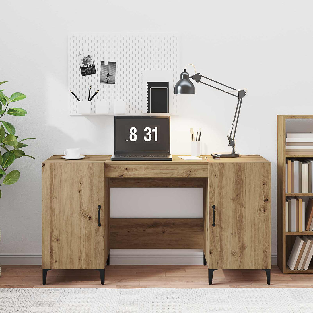 vidaXL Escritorio Roble artisan Madera de ingeniería 140 x 50 x 75 cm