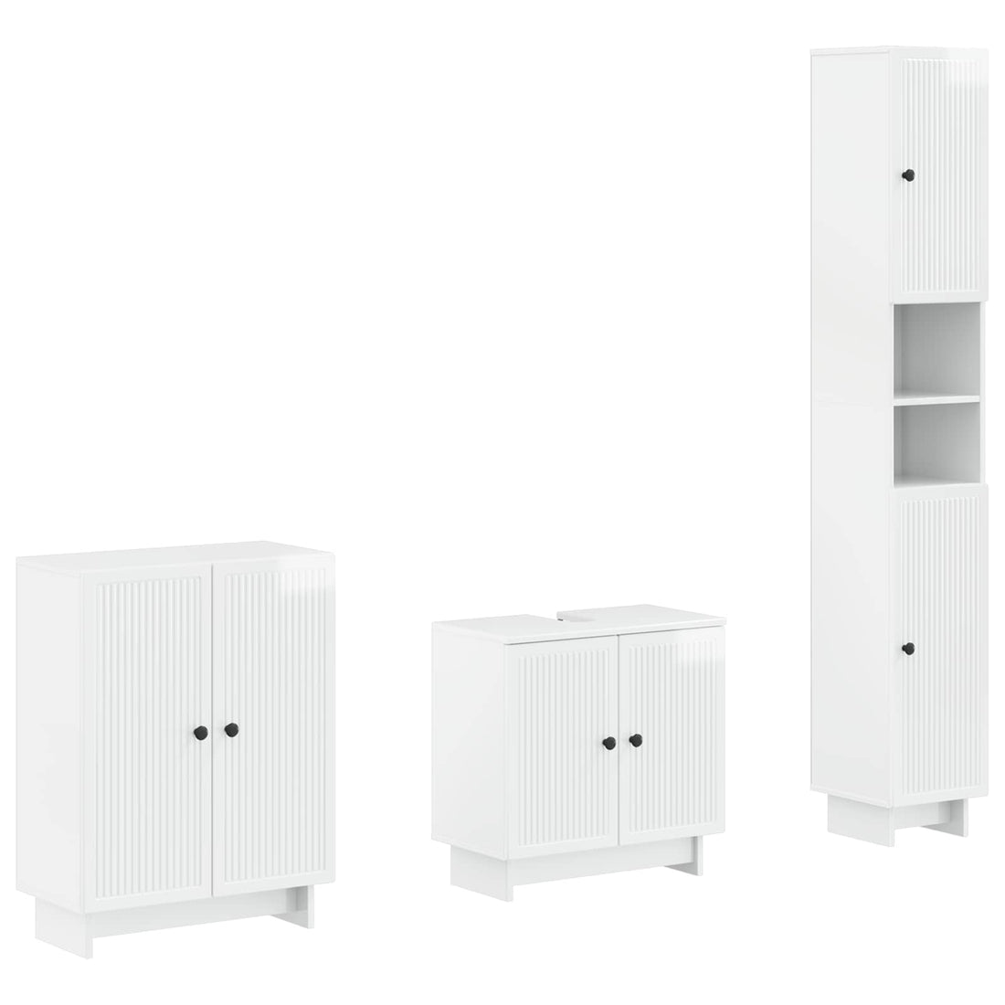 vidaXL Juego de armarios de baño de 3 piezas EDE Blanco Brillante