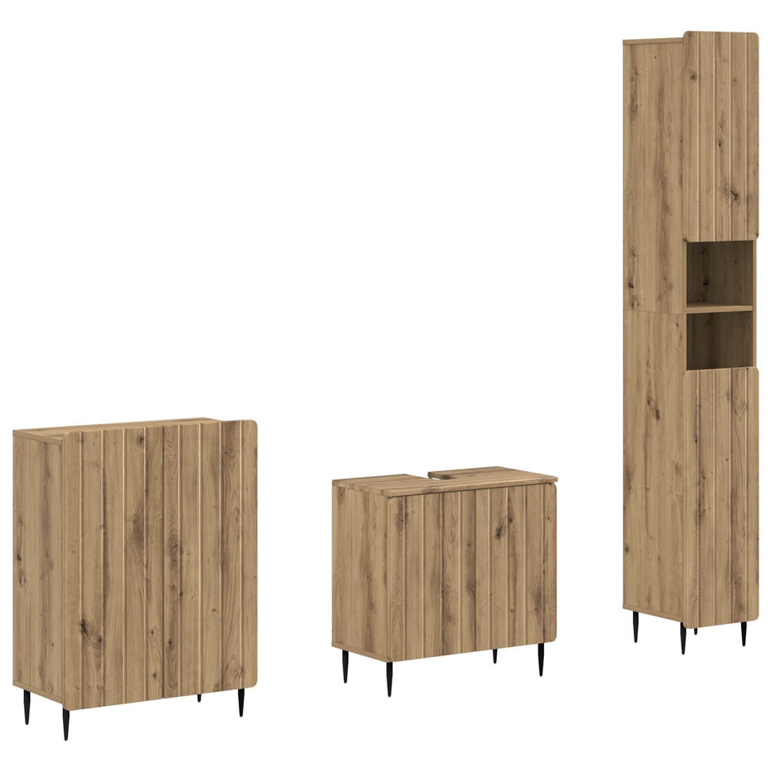 vidaXL Juego de armarios de baño de 3 piezas ZWOLLE Roble artisan