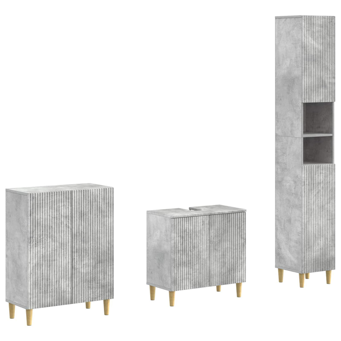 vidaXL Juego de armarios de baño de 3 piezas ARNHEM Gris Hormigón