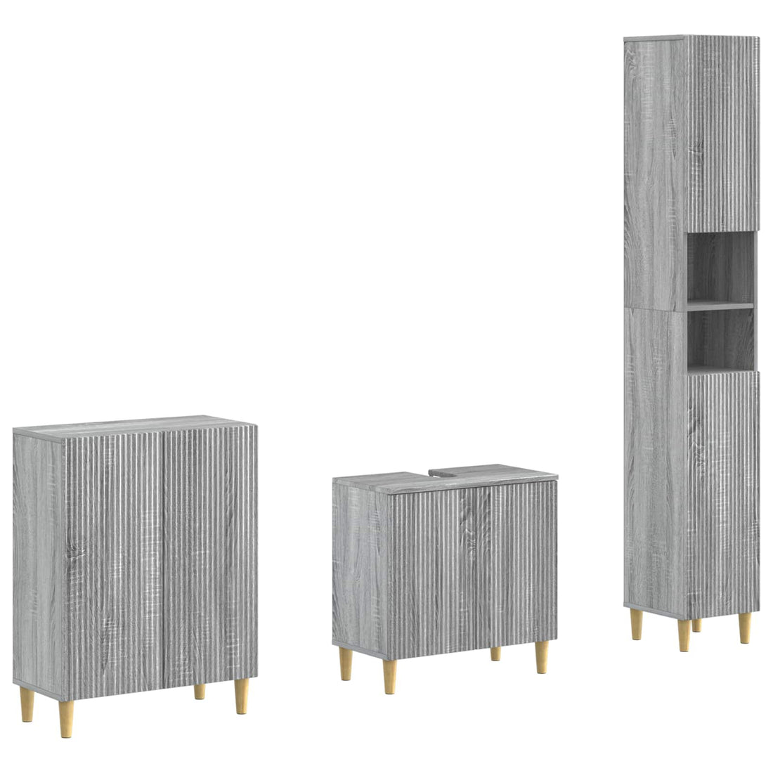 vidaXL Juego de armarios de baño de 3 piezas ARNHEM Sonoma gris