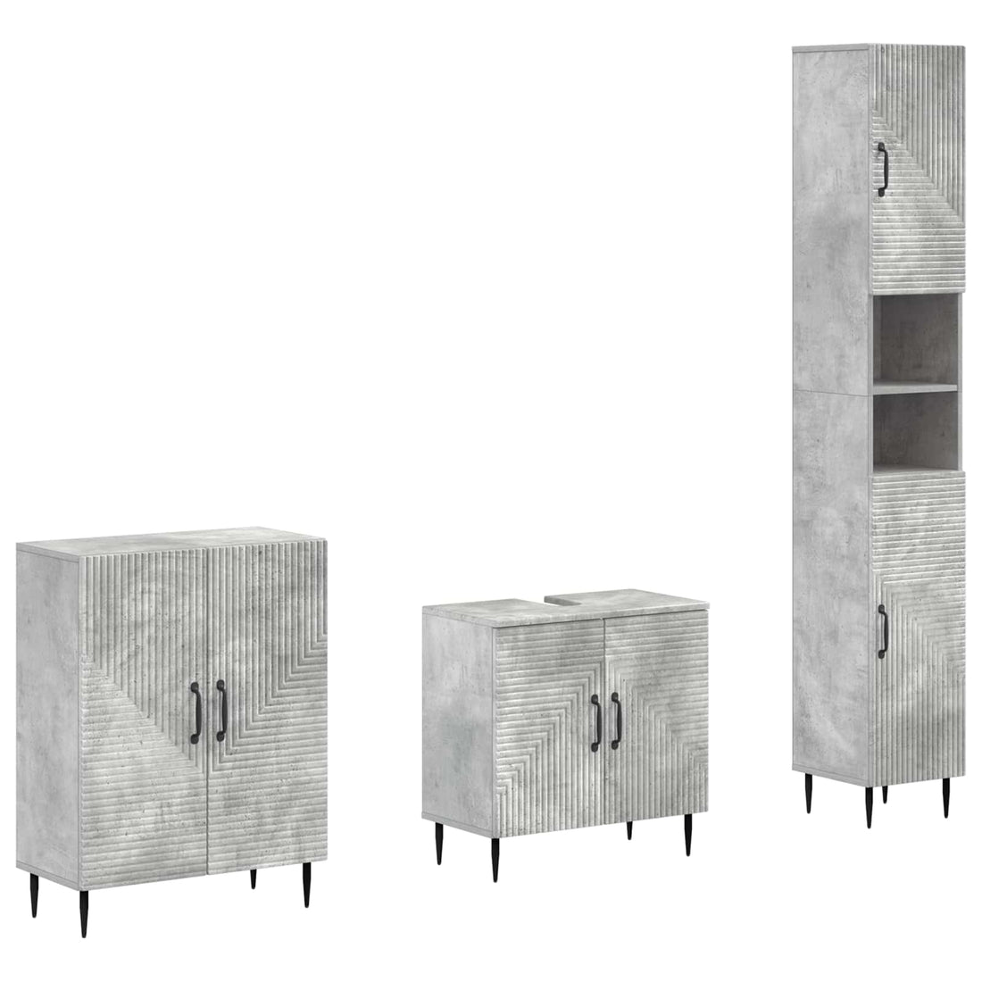 vidaXL Juego de armarios de baño de 3 piezas HAARLEM Gris Hormigón