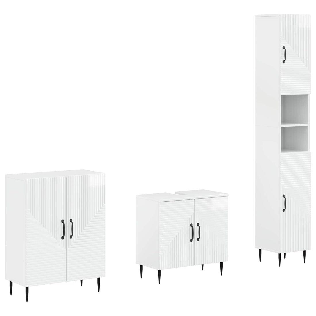 vidaXL Juego de armarios de baño de 3 piezas HAARLEM Blanco Brillante