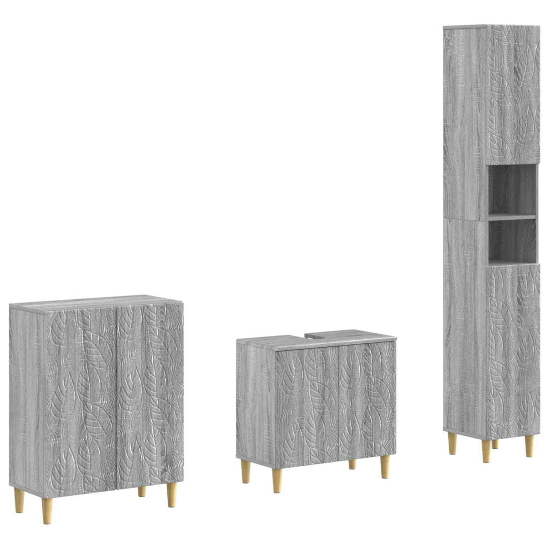 vidaXL Juego de armarios de baño de 3 piezas DELFT Sonoma gris