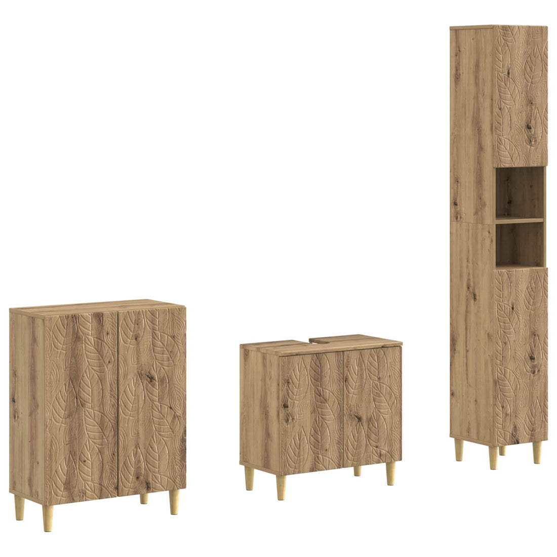 vidaXL Juego de armarios de baño de 3 piezas DELFT Roble artisan