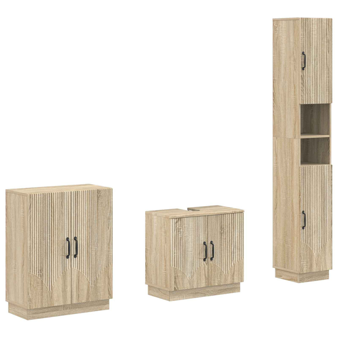 vidaXL Juego de armarios de baño de 3 piezas HOORN Roble Sonoma