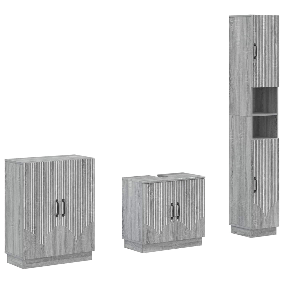vidaXL Juego de armarios de baño de 3 piezas HOORN Sonoma gris