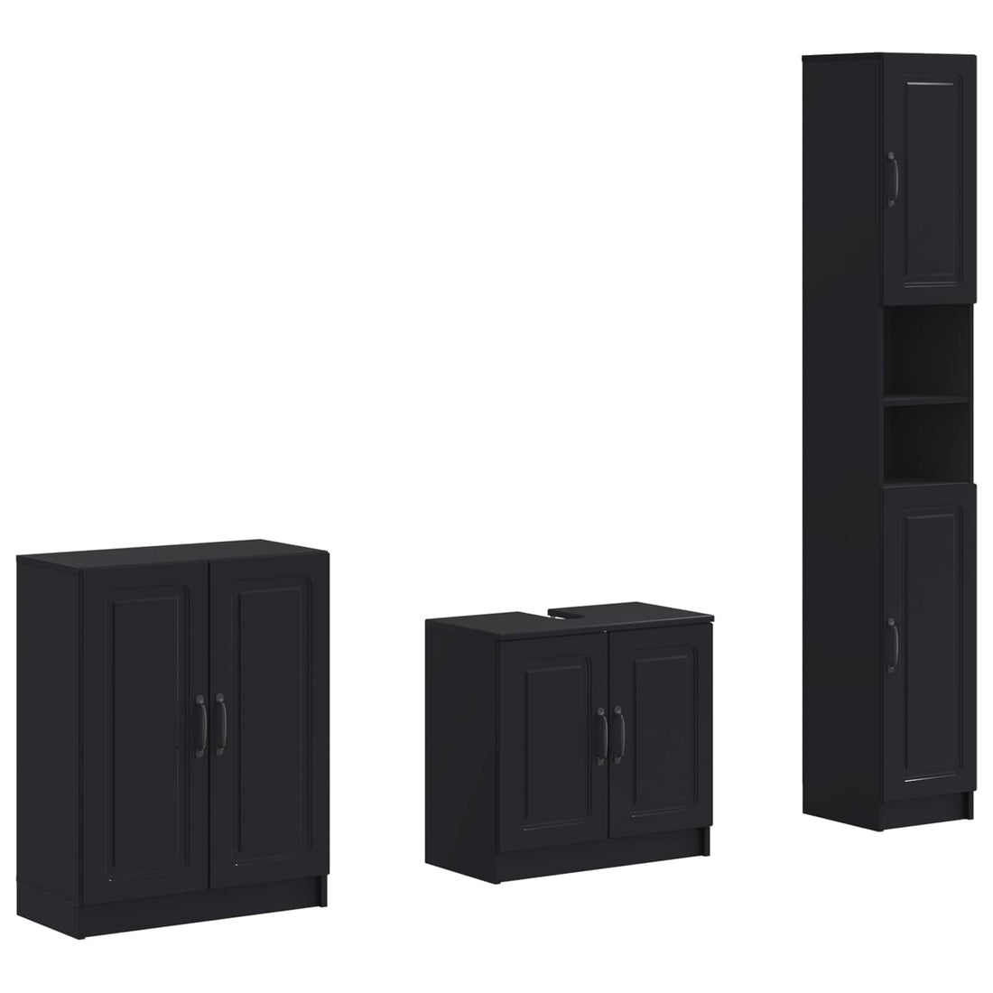 vidaXL Juego de armarios de baño de 3 piezas UTRECHT Negro