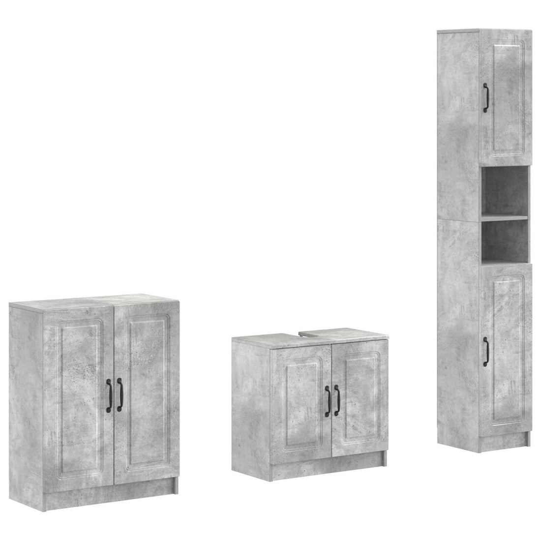 vidaXL Juego de armarios de baño de 3 piezas UTRECHT Gris Hormigón