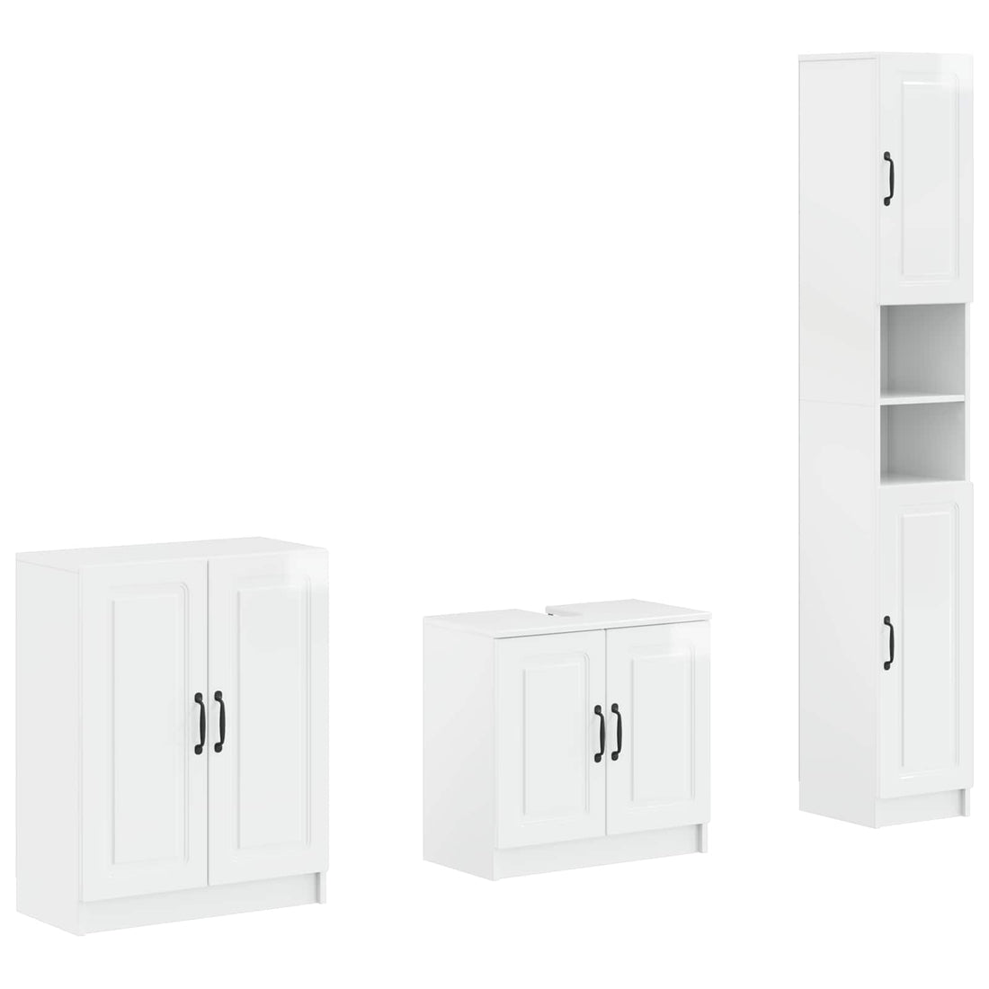 vidaXL Juego de armarios de baño de 3 piezas UTRECHT Blanco Brillante