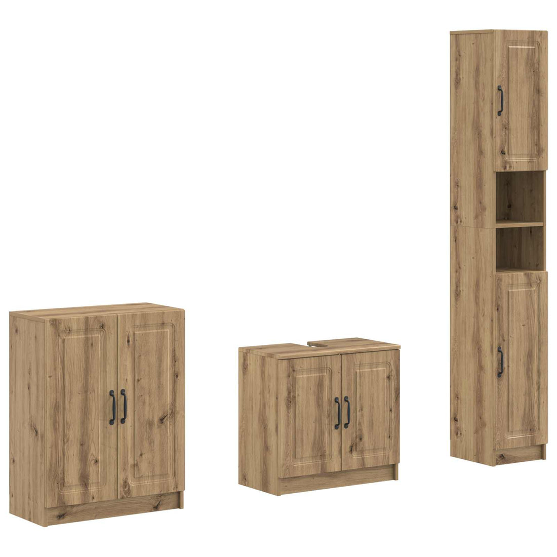 vidaXL Juego de armarios de baño de 3 piezas UTRECHT Roble artisan