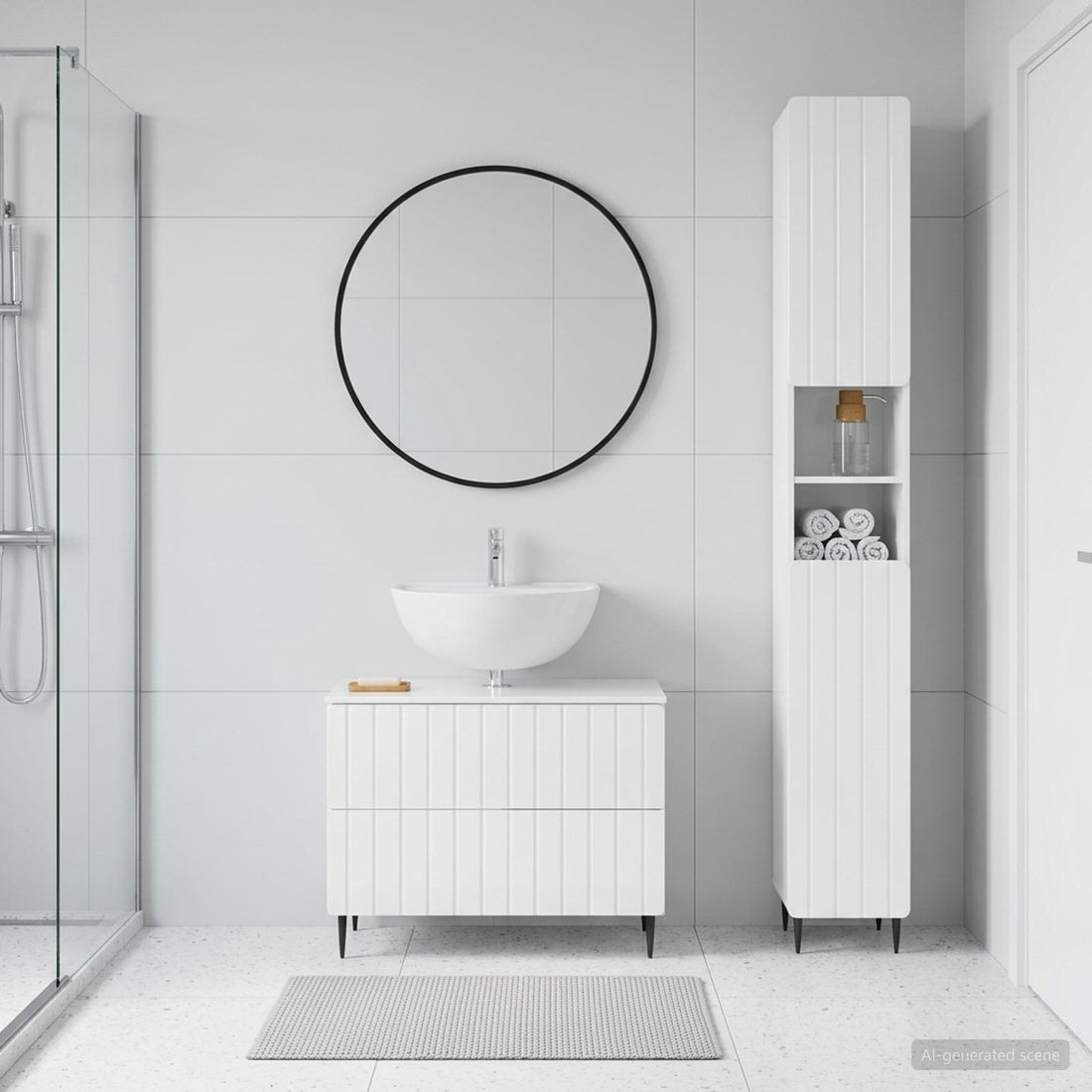 vidaXL Juego de gabinete de baño de 2 piezas ZWOLLE Blanco Brillante