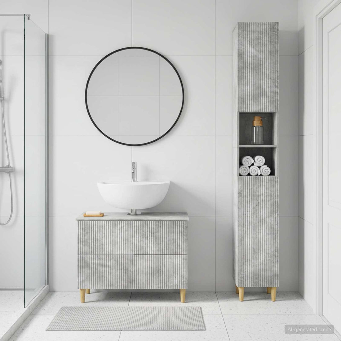 vidaXL Juego de gabinete de baño de 2 piezas ARNHEM Gris Hormigón