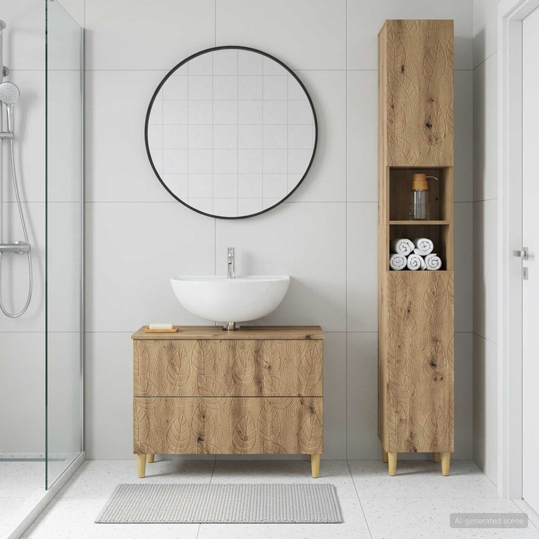 vidaXL Juego de gabinete de baño de 2 piezas DELFT Roble artisan