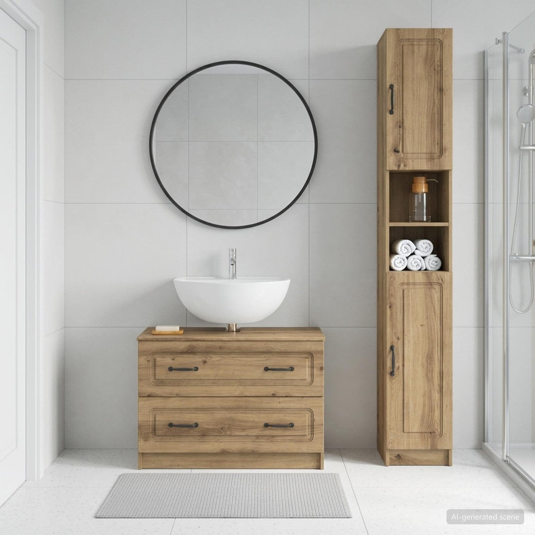 vidaXL Juego de gabinete de baño de 2 piezas UTRECHT Roble artisan
