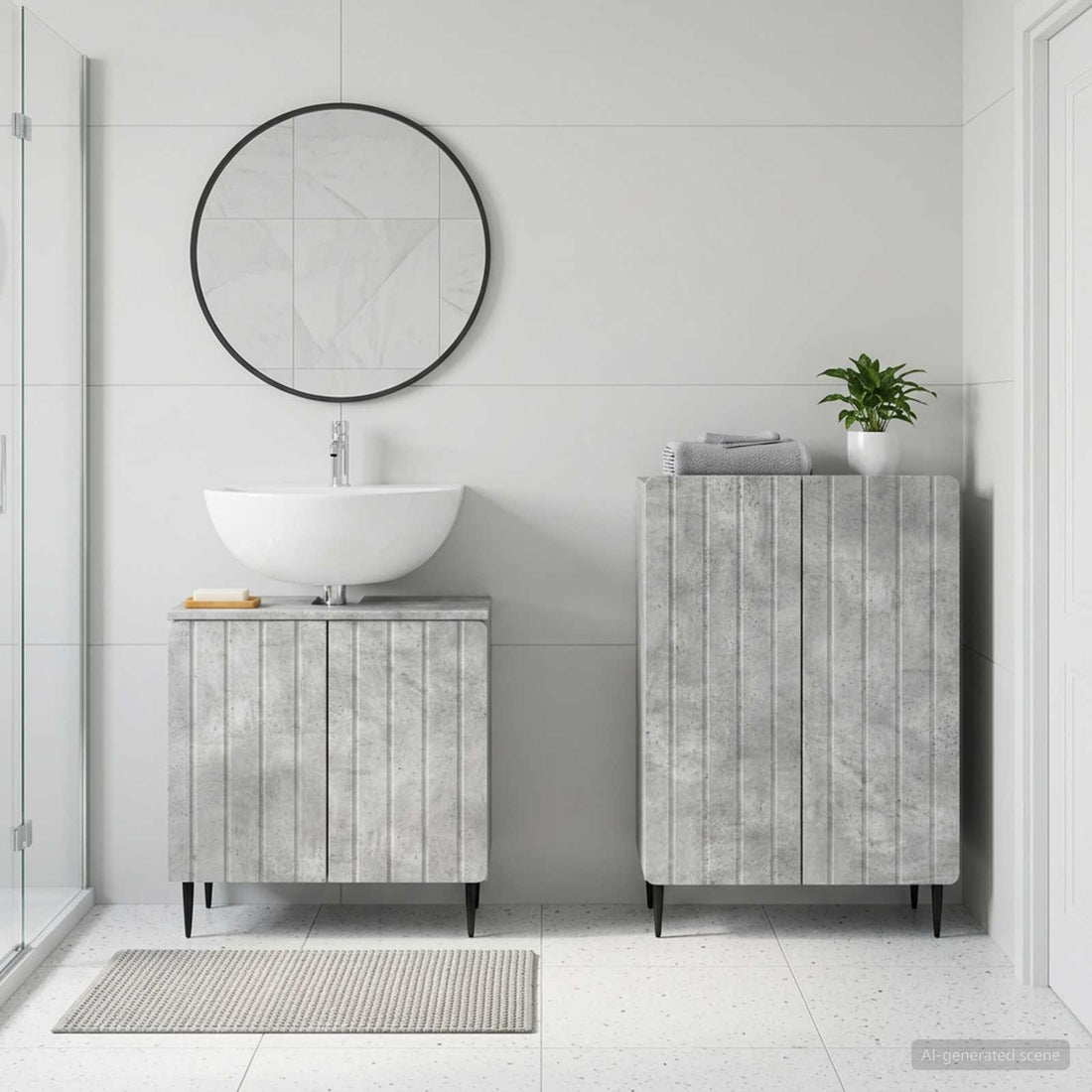 vidaXL Juego de gabinete de baño de 2 piezas ZWOLLE Gris Hormigón
