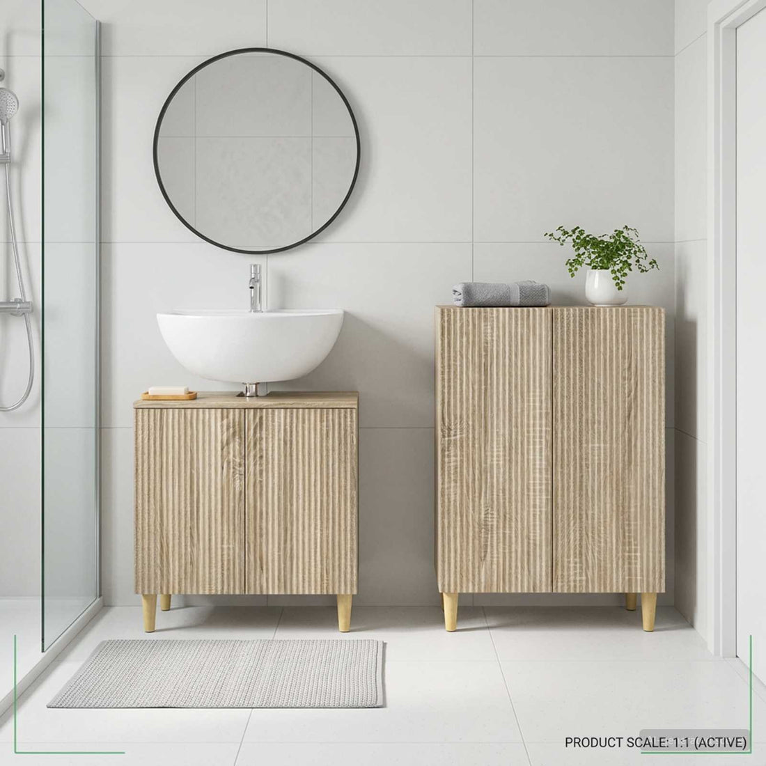 vidaXL Juego de gabinete de baño de 2 piezas ARNHEM Roble Sonoma