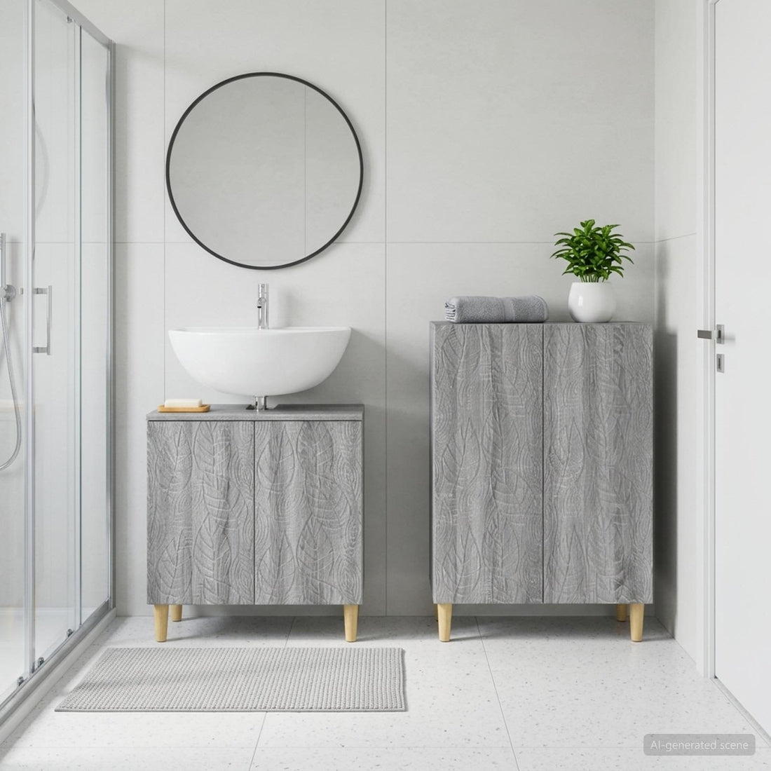 vidaXL Juego de gabinete de baño de 2 piezas DELFT Sonoma gris