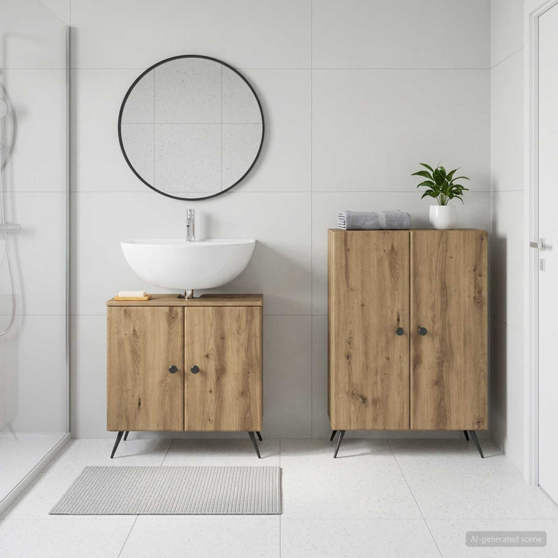 vidaXL Juego de gabinete de baño de 2 piezas BREDA Roble artisan