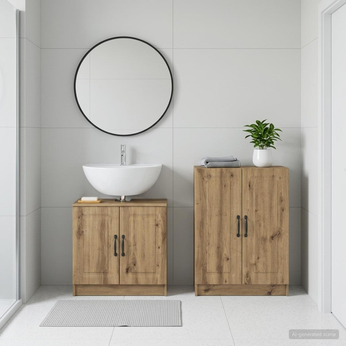 vidaXL Juego de gabinete de baño de 2 piezas UTRECHT Roble artisan