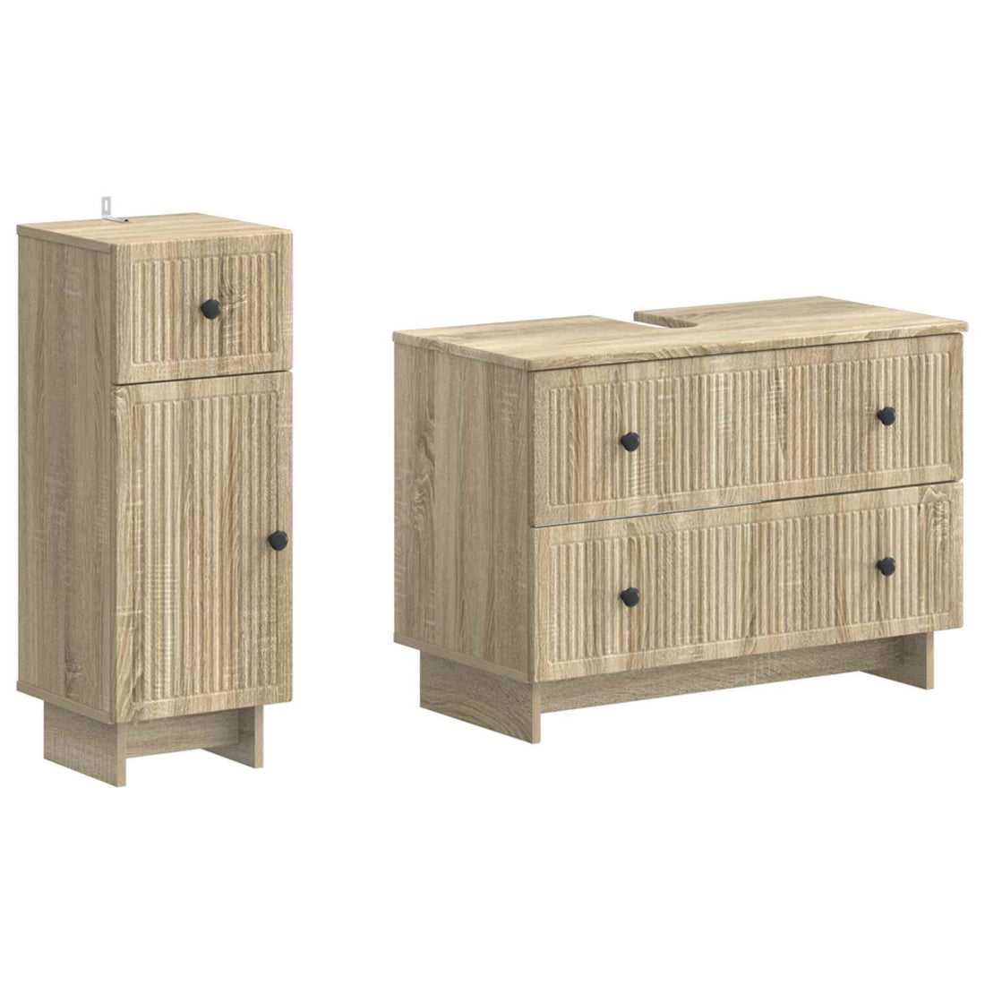 vidaXL Juego de gabinete de baño de 2 piezas EDE Roble Sonoma