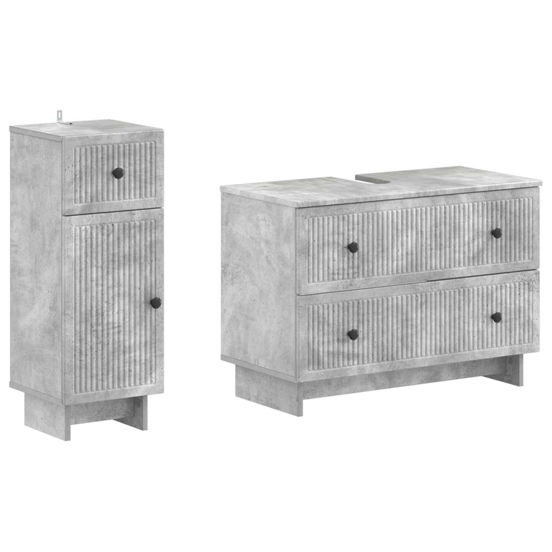 vidaXL Juego de gabinete de baño de 2 piezas EDE Gris Hormigón