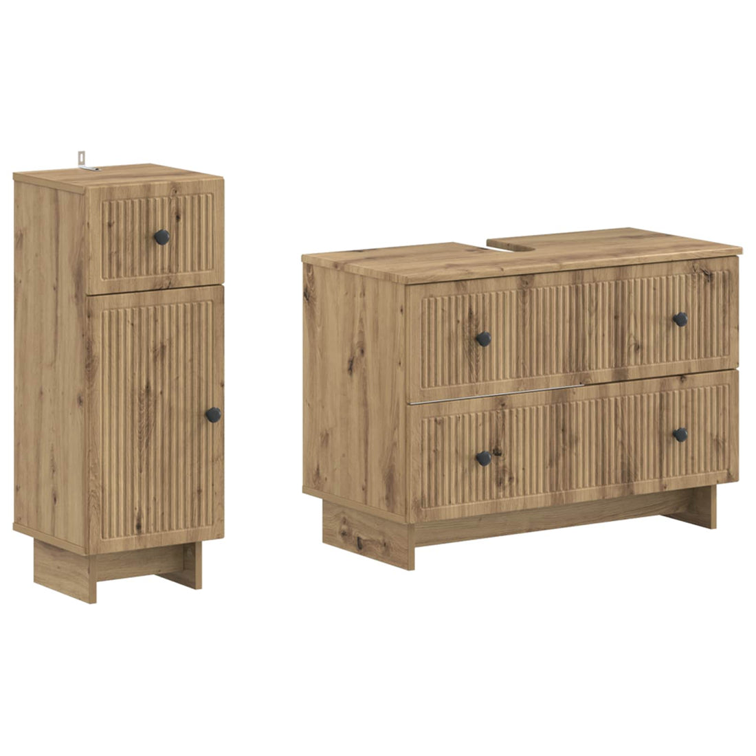 vidaXL Juego de gabinete de baño de 2 piezas EDE Roble artisan