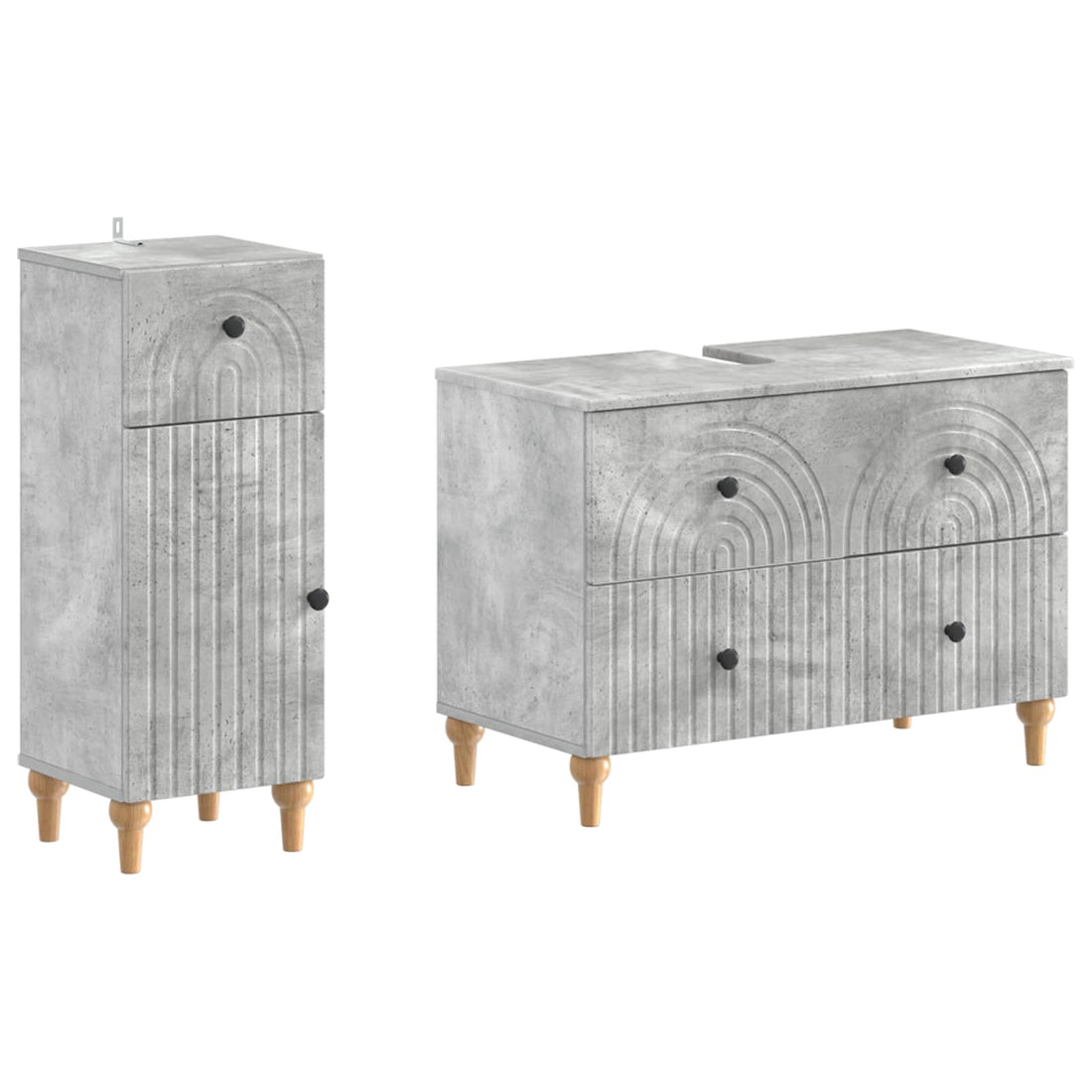 vidaXL Juego de gabinete de baño de 2 piezas ALKMAAR Gris Hormigón