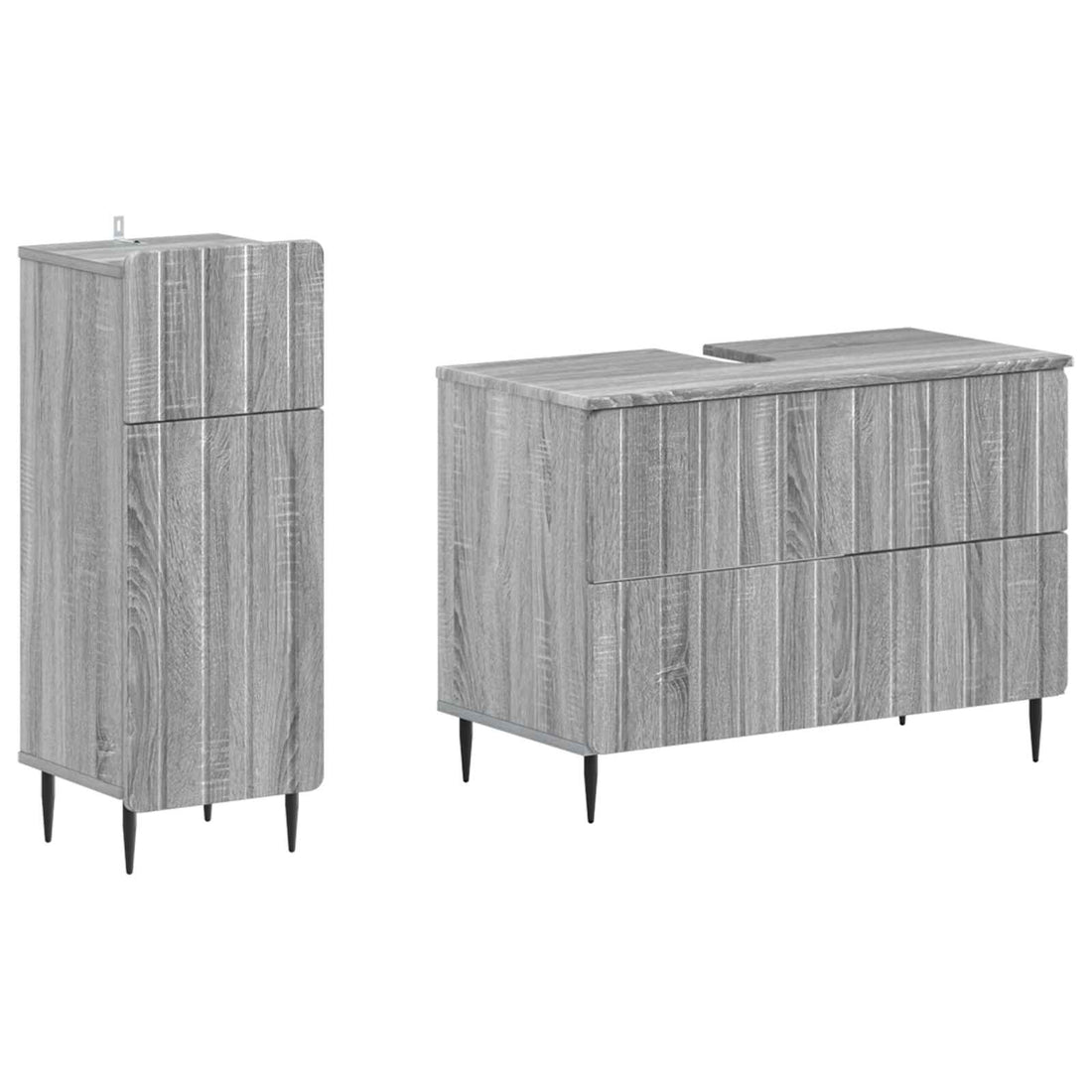 vidaXL Juego de gabinete de baño de 2 piezas ZWOLLE Sonoma gris