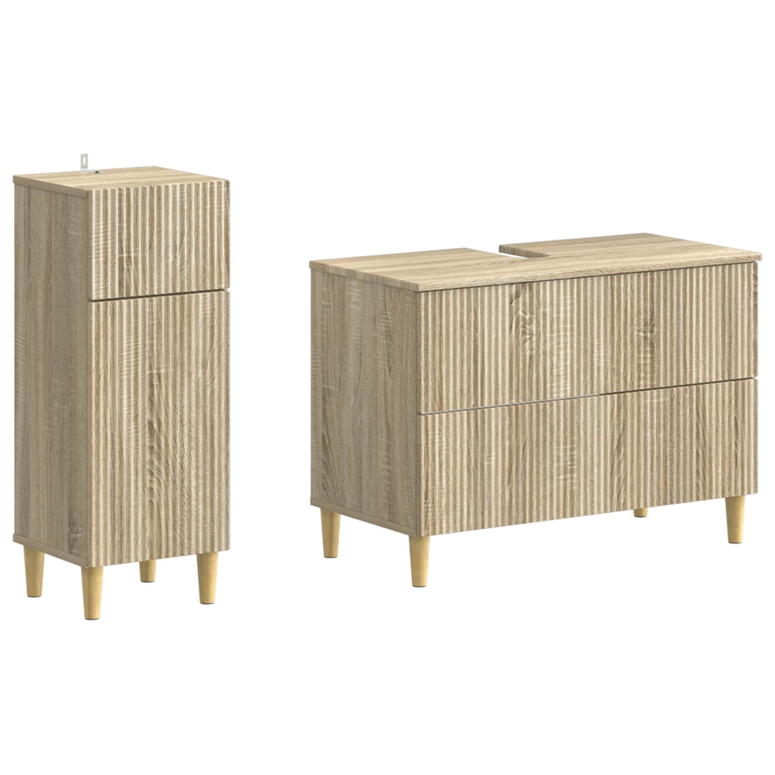 vidaXL Juego de gabinete de baño de 2 piezas ARNHEM Roble Sonoma