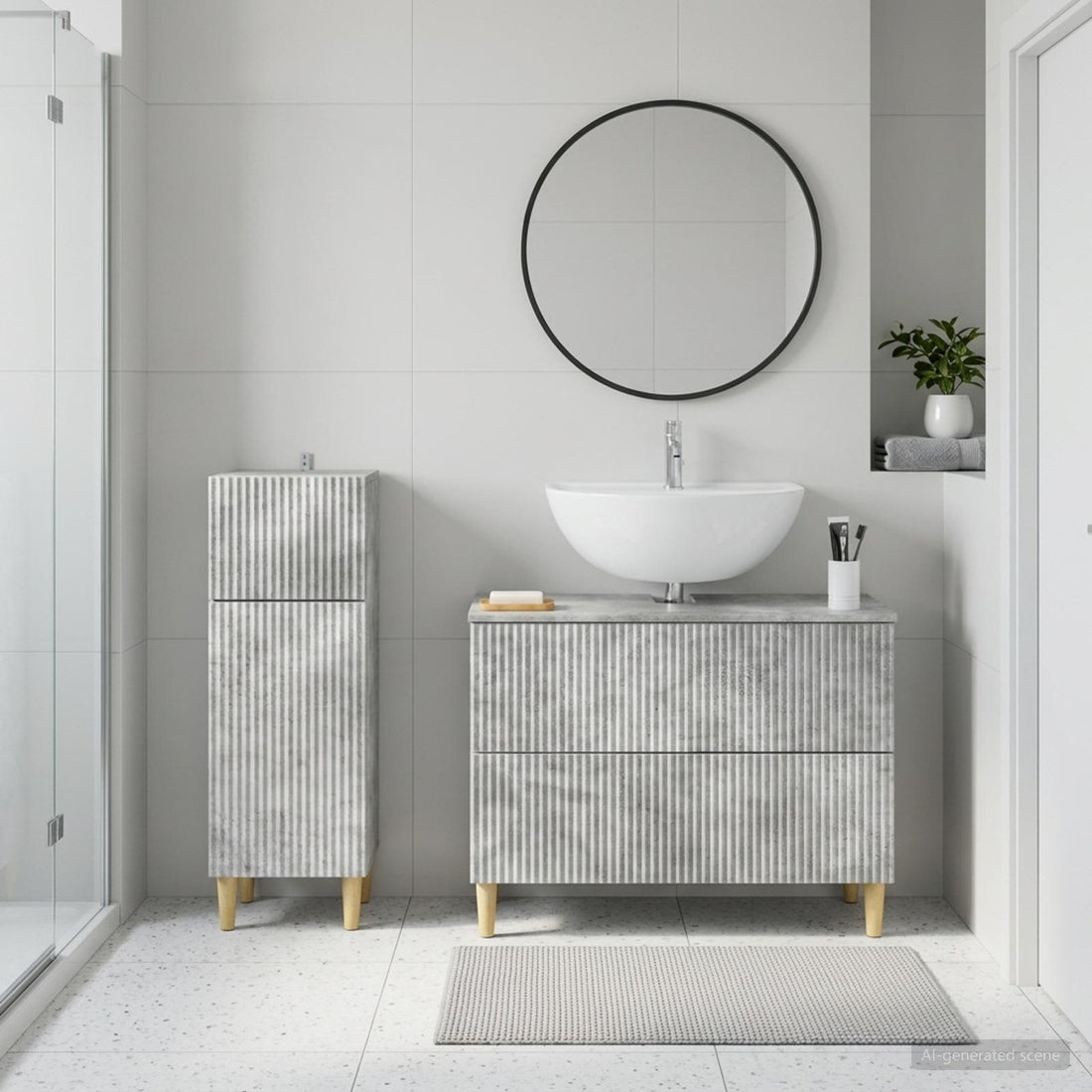 vidaXL Juego de gabinete de baño de 2 piezas ARNHEM Gris Hormigón