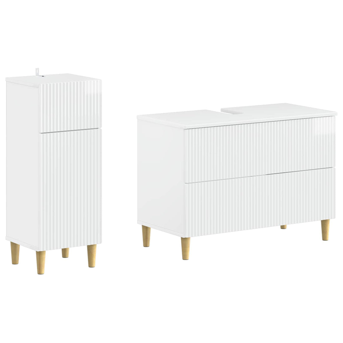 vidaXL Juego de gabinete de baño de 2 piezas ARNHEM Blanco Brillante
