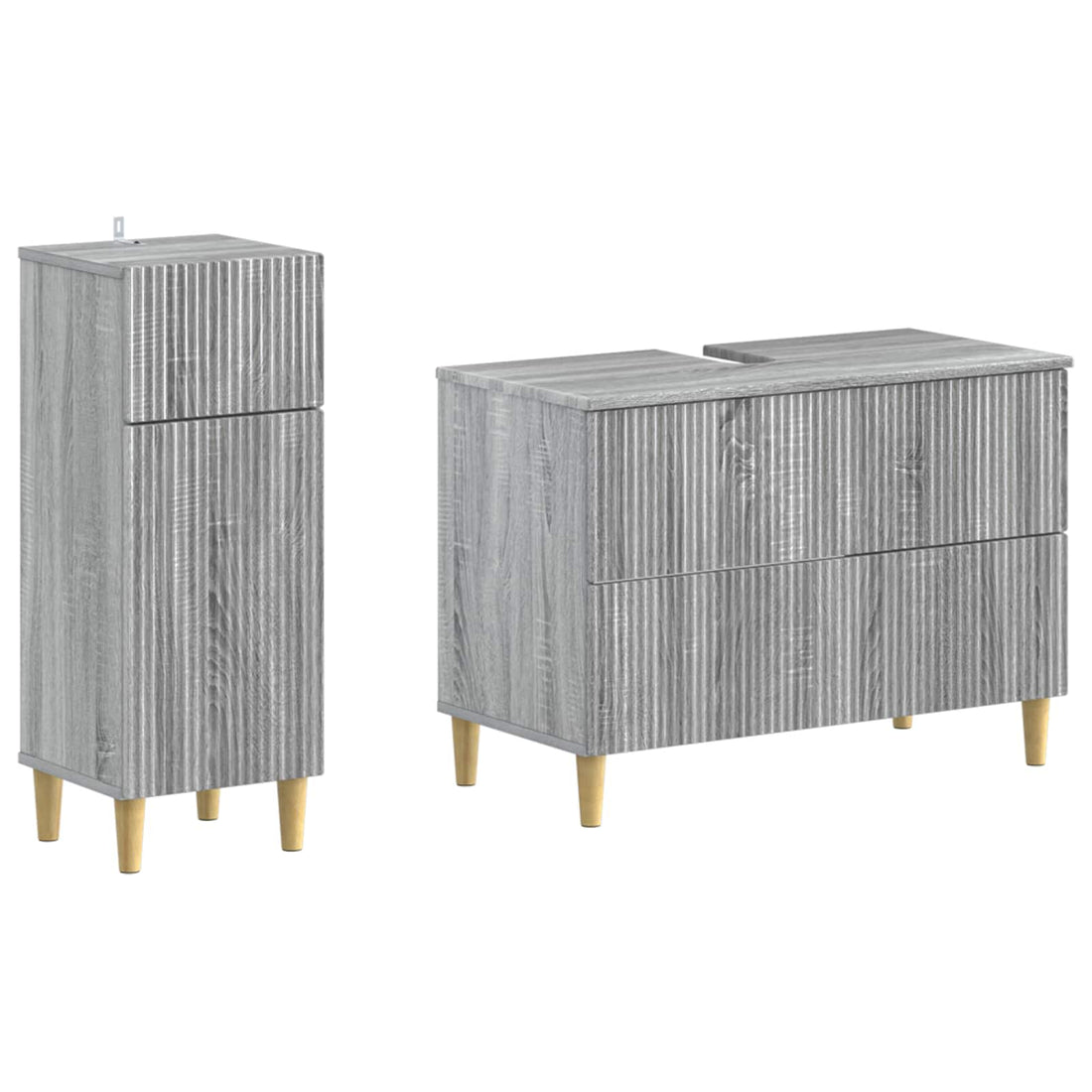 vidaXL Juego de gabinete de baño de 2 piezas ARNHEM Sonoma gris