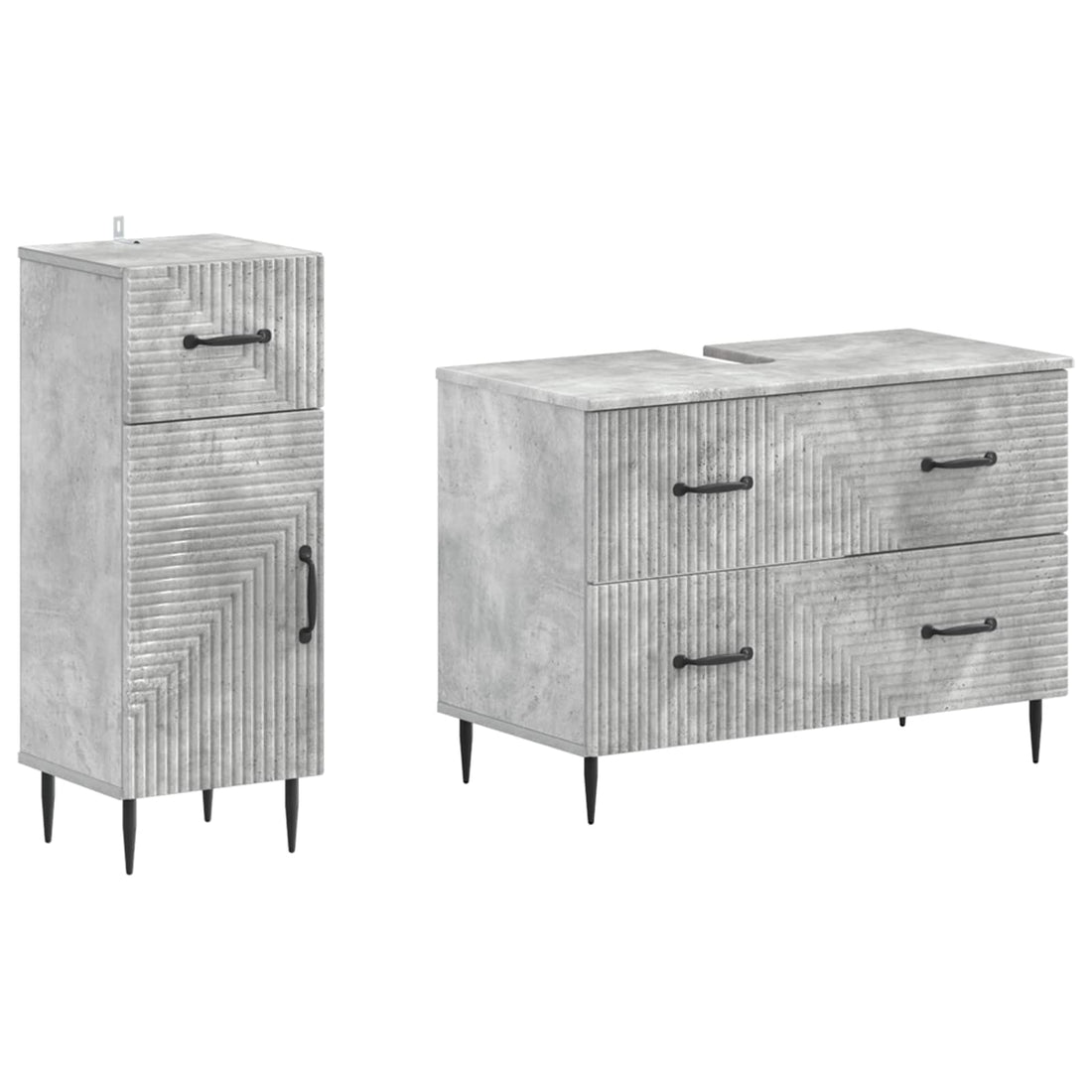 vidaXL Juego de gabinete de baño de 2 piezas HAARLEM Gris Hormigón