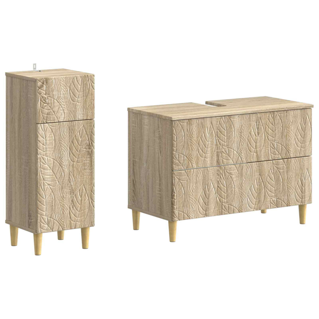vidaXL Juego de gabinete de baño de 2 piezas DELFT Roble Sonoma