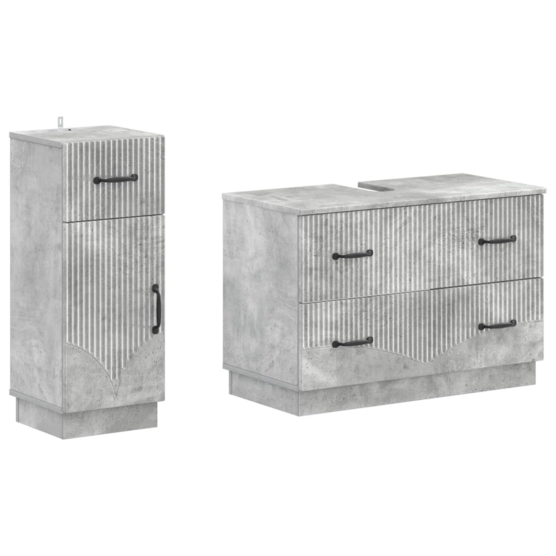 vidaXL Juego de gabinete de baño de 2 piezas HOORN Gris Hormigón