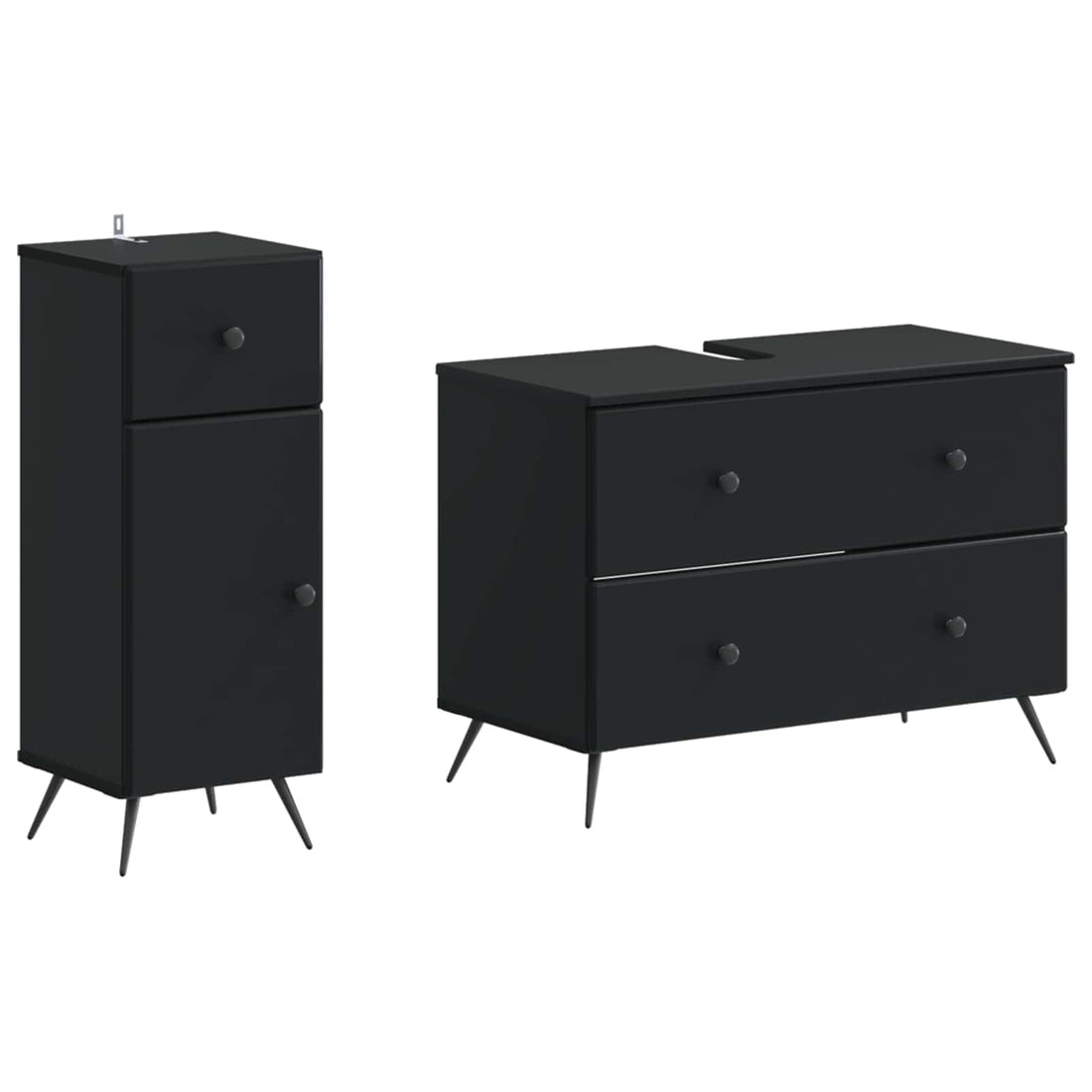 vidaXL Juego de gabinete de baño de 2 piezas BREDA Negro